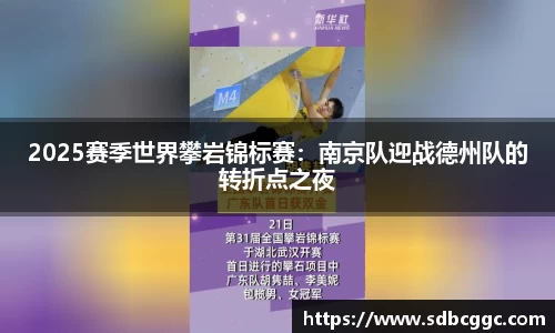 2025赛季世界攀岩锦标赛：南京队迎战德州队的转折点之夜